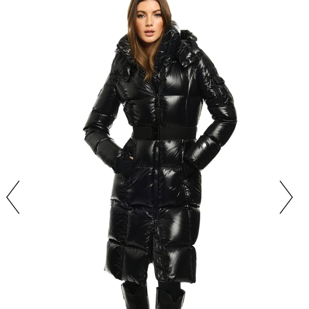 Women's SAM Long Noho Puffer Coat in Color Jet - Size XS